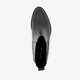 Leren dames Chelsea boots met hak zwart