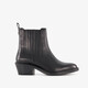 Leren dames Chelsea boots met hak zwart