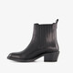 Leren dames Chelsea boots met hak zwart