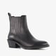 Leren dames Chelsea boots met hak zwart
