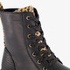 Meisjes veterboots met luipaard details zwart