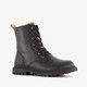 Meisjes veterboots met luipaard details zwart
