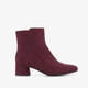 Dames enkellaarsjes met hak bordeaux