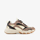 Meisjes sneakers met panterprint details bruin beige