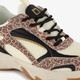 Meisjes sneakers met panterprint details bruin beige