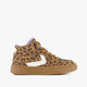 Hoge meisjes sneakers met panterprint bruin