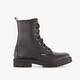 Leren meisjes veterboots zwart
