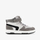 Leren hoge jongens sneakers grijs wit