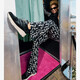 Leren dames sneakers zwart