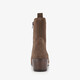Suede dames Chelsea laarsjes met hak bruin