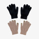 2 paar touchscreen handschoenen zwart beige