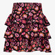 Gelaagde meisjes rok met bloemenprint zwart roze