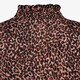 Meisjes top met lange mouwen en panterprint bruin