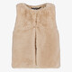 Meisjes gilet van imitatiebont beige