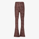 Flared meisjes broek met panterprint bruin
