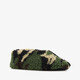 Kinder teddy sloffen met camouflage print groen