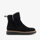 Gevoerde suede dames boots zwart