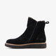 Gevoerde suede dames boots zwart