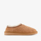 Leren heren pantoffels gevoerd cognac
