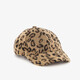 Bouclé dames pet met luipaardprint