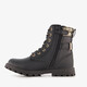 Meisjes veterboots zwart met goud