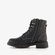 Dames veterboots met gebreid detail zwart
