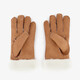 Gevoerde dames handschoenen beige