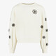 Meisjes sweater met borduursels wit zwart