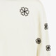 Meisjes sweater met borduursels wit zwart