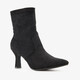 Dames glitter enkellaarsjes met hak zwart