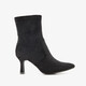 Dames glitter enkellaarsjes met hak zwart