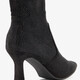 Dames glitter enkellaarsjes met hak zwart