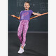 Cropped meisjes sport T-shirt met opdruk paars