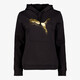 Metallic Fl dames hoodie zwart goud