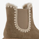 Gevoerde suede dames boots taupe