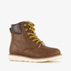 Gevoerde jongens veterboots cognac bruin