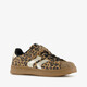 Meisjes sneakers met luipaardprint en metallic