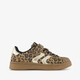 Meisjes sneakers met luipaardprint en metallic