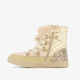 Gevoerde meisjes teddy boots beige goud