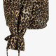 Dames blouse met luipaardprint en strikjes