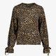 Dames blouse met luipaardprint en strikjes