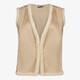 Dames gilet beige met teddy voering