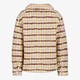 Meisjes teddy shacket met strepen beige roze