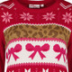 Foute kersttrui dames met print rood