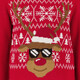 Foute kinder kersttrui met rendier rood