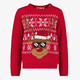 Foute kinder kersttrui met rendier rood