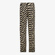 Wide leg dames broek met zebraprint zwart beige