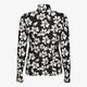 Dames top met bloemenprint zwart wit