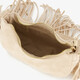 Dames schoudertas met franjes beige