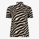 Dames top met zebraprint zwart beige